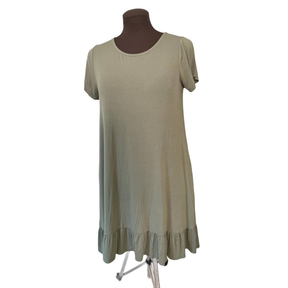T Shirt‎ Comfy Knit dress with ruffle hem, NWOT, MTS, Ladies Small, stretch
